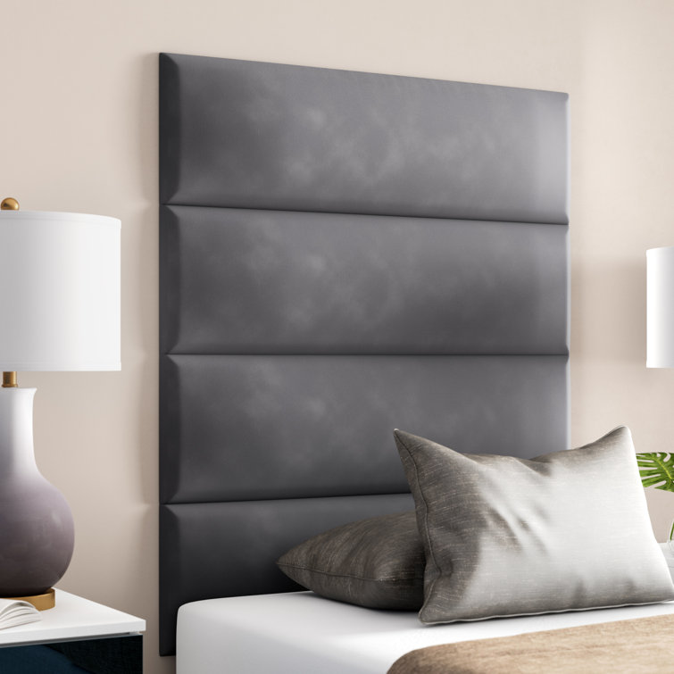 Orren Ellis Sapan Upholstered Solid Wood Panel Headboard & Reviews